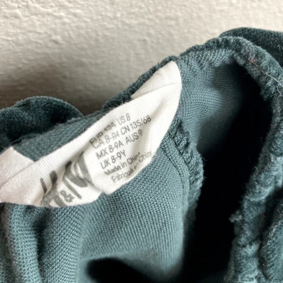 H&M Cotton Velvet Ruffle Collar Dress - Green - 8 - Picture 6 of 6